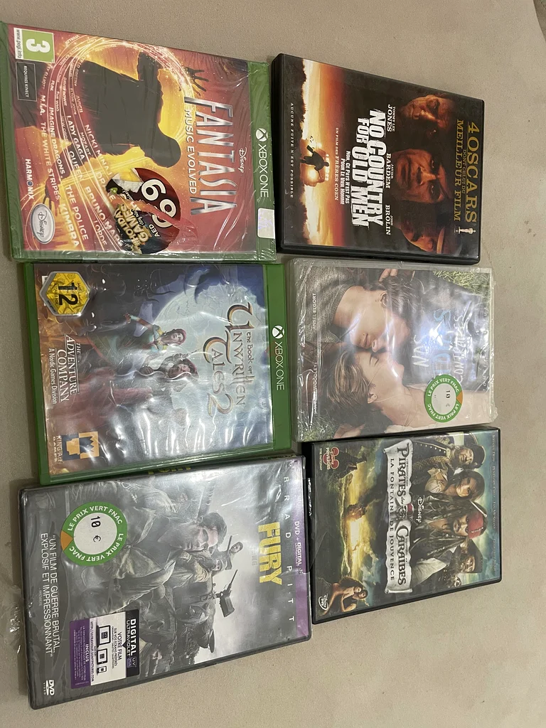 Collection of Classic DVDs and Xbox Games632228419680031124