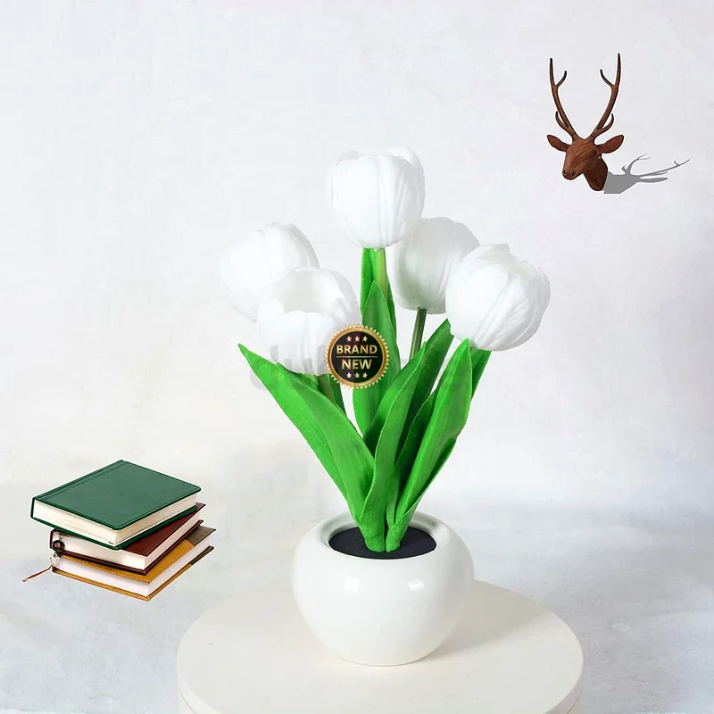 2157 - Tulip Lamp Lights, Artificial Flower Light with Vase, Table Desk Lamp LED Tulip Night Light63188650937986113