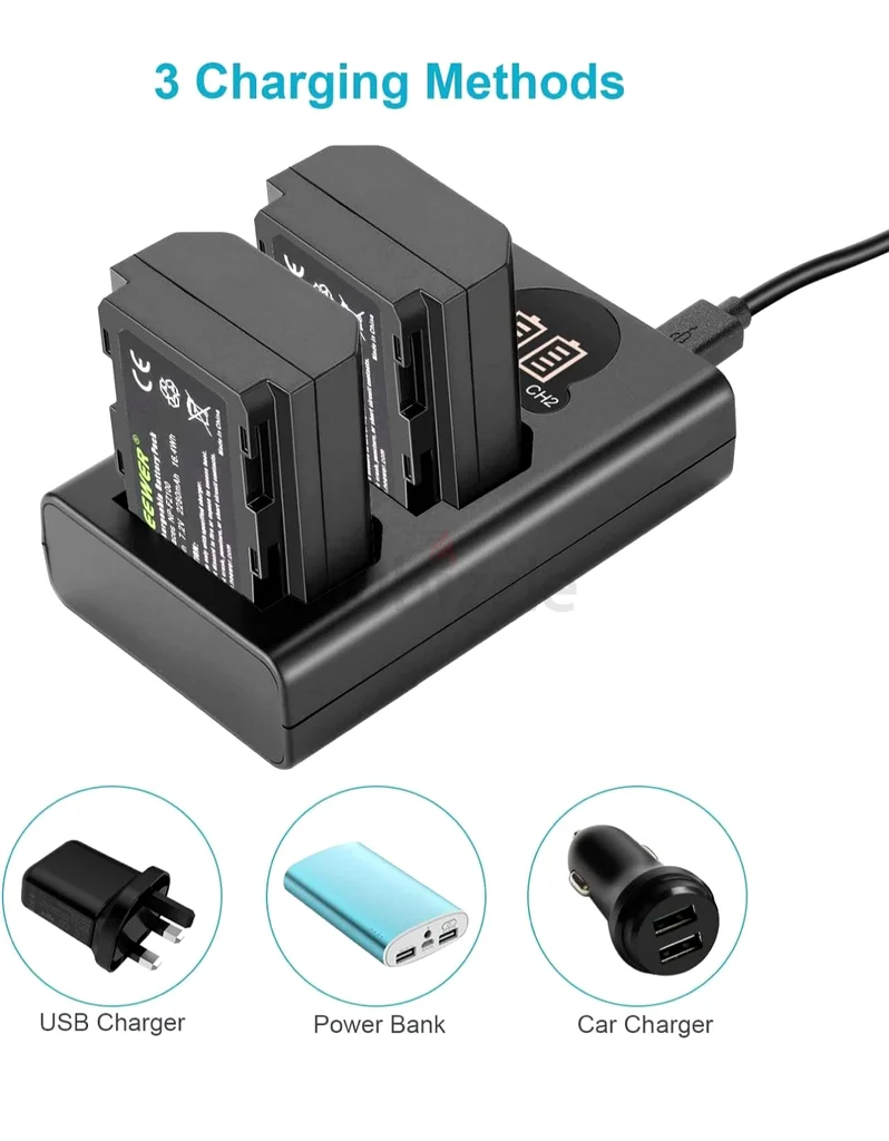 يوير بطارية وشاحن بديلة 2280mAh مع شاشة LCD63172219206787113