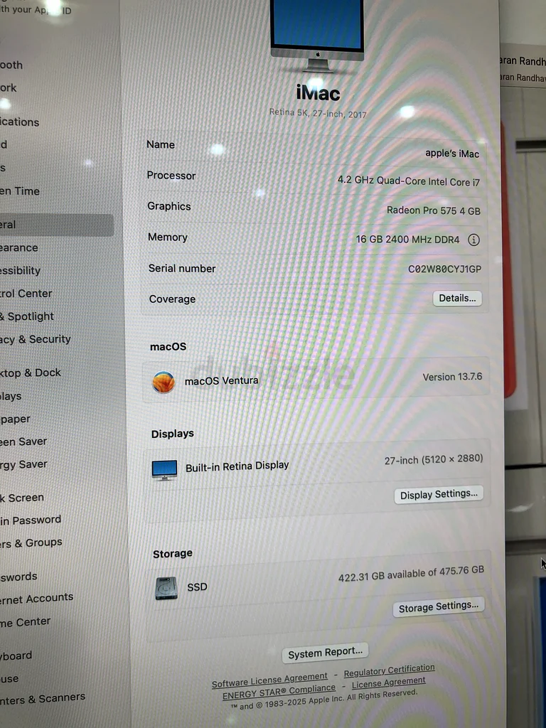 أبل آيماك 27 بوصة، معالج i7، وسعة 512 غيغابايت SSD63167119481603112