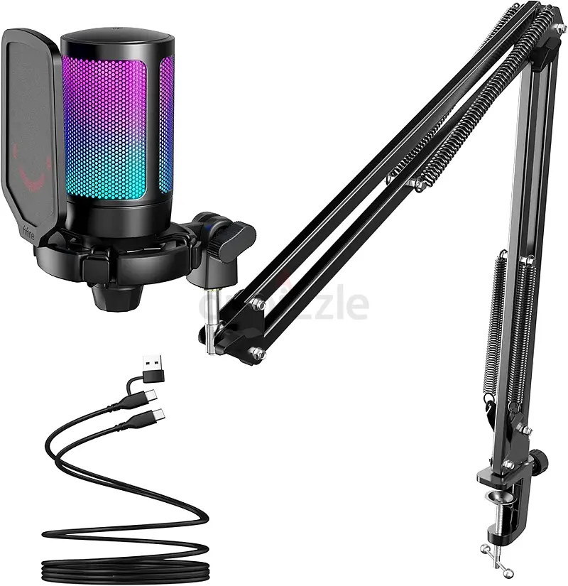 FIFINE Gaming PC USB Microphone, Podcast Condenser Mic