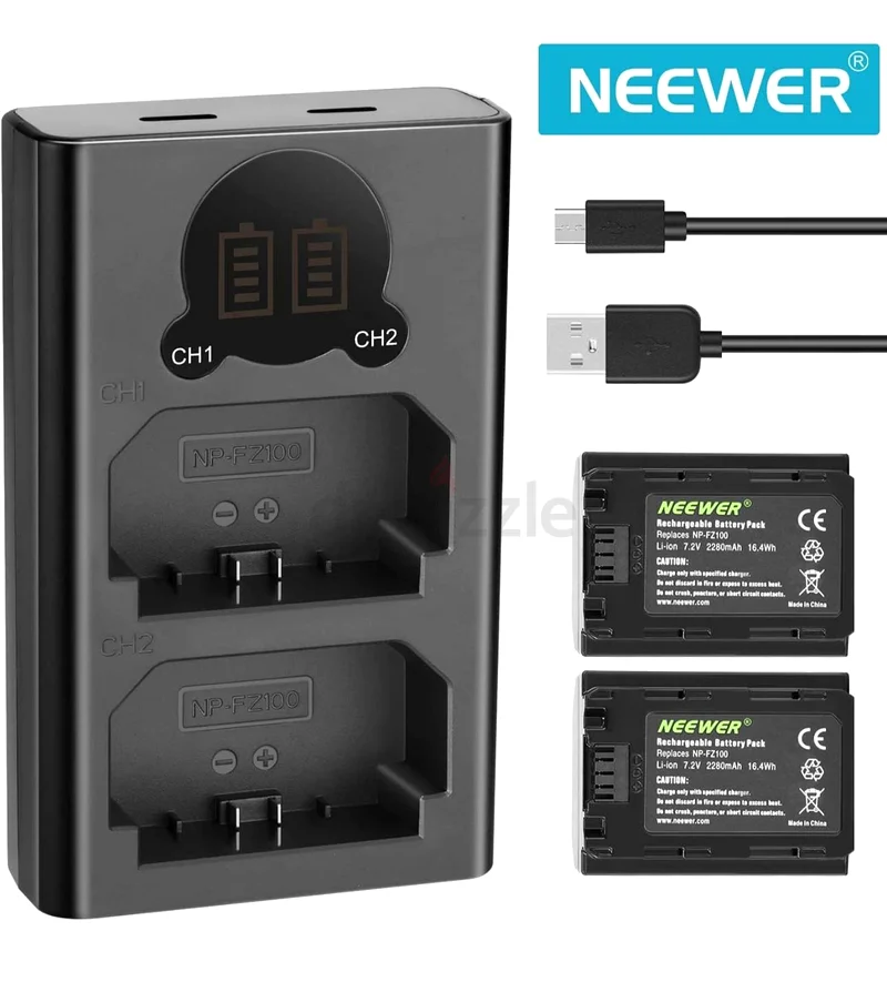 يوير بطارية وشاحن بديلة 2280mAh مع شاشة LCD63172219206787111