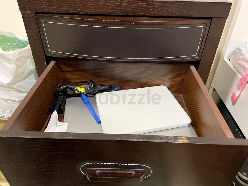 Elegant Nightstand with Drawer and Decorative Accents, can be easily taken in car63218315603971112