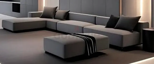Modern  stylish 4 seater sectional Sofa with ottamn