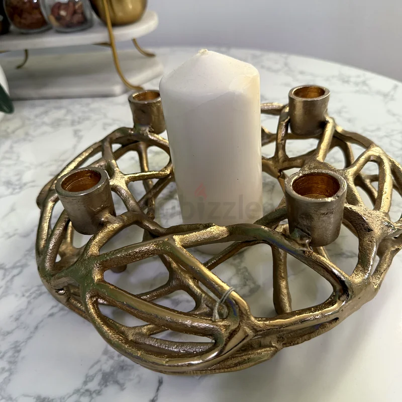 Artistic Silver Candle Holder - Unique Home Decor63179380215810112