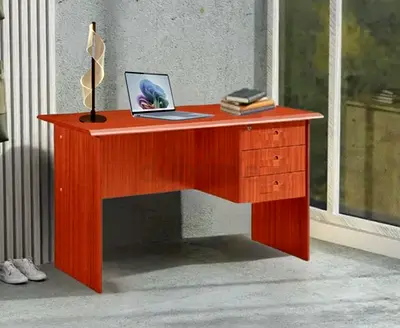 Stylish Cherry Lockable Wooden Study Table Office Table Office Desk for Efficient Working!