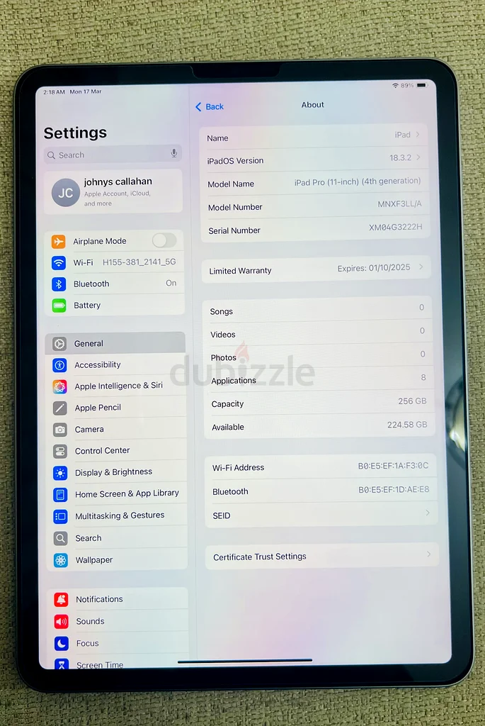 آيباد برو 11 بوصة، الجيل الرابع، 256 جيجابايت632163571445771122