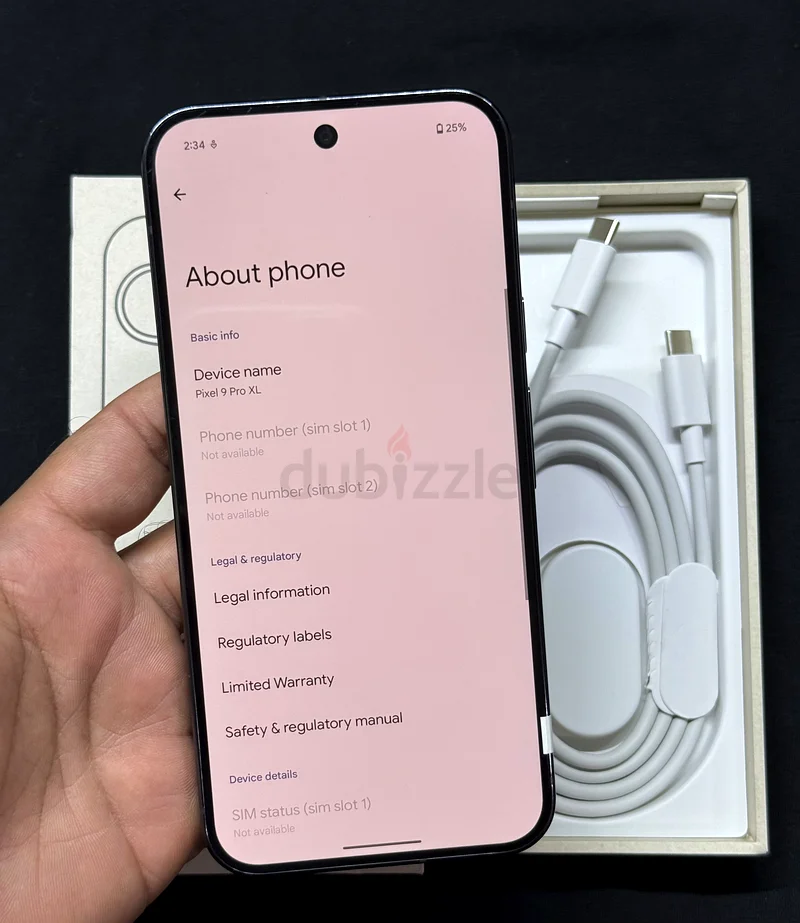 جوجل بيكسل 9 برو إكس إل بسعة تخزين 12/128 جيجابايت باللون الأسود63184729260930113