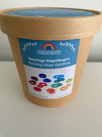 Grimms Wooden Building Rings Rainbow BRAND NEW
