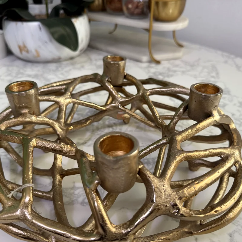 Artistic Silver Candle Holder - Unique Home Decor63179380215810113