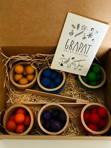 Grapat Wooden Bowls and Marbles Set BRAND NEW
