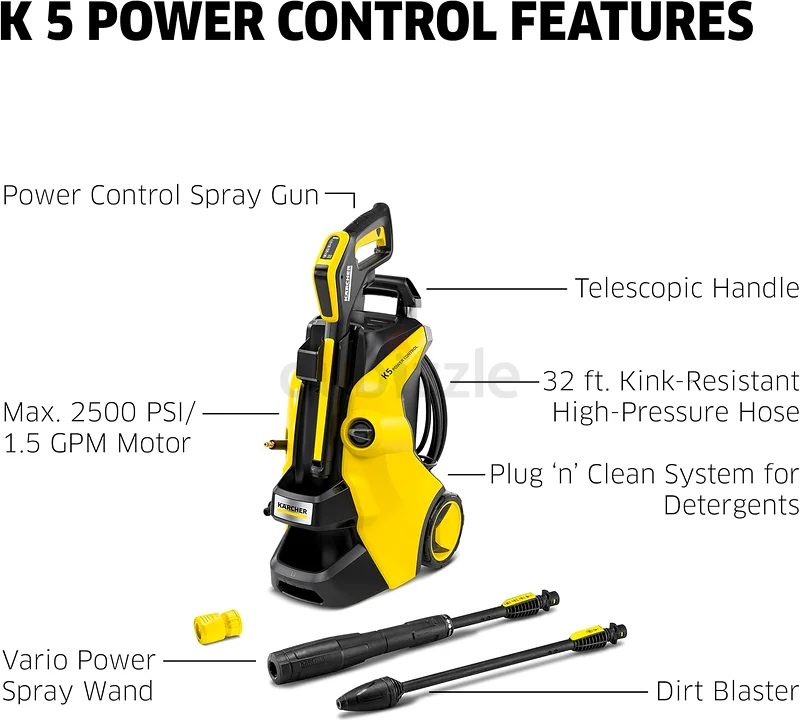 Kärcher K5 Power Electric Pressure Washer (2000 PSI, 1.4 GPM) – Heavy-Duty Home  Car Cleaning63251898130563112