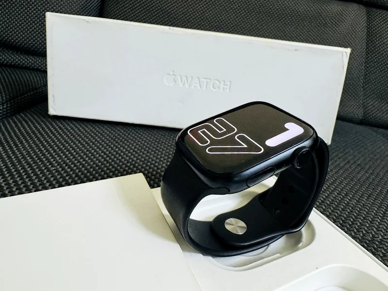Neat  Clean, Apple⌚️Series 9, 45mm, GPS, Midnight Aluminum Case, BH 98%, Full Box Packing63166176388226113