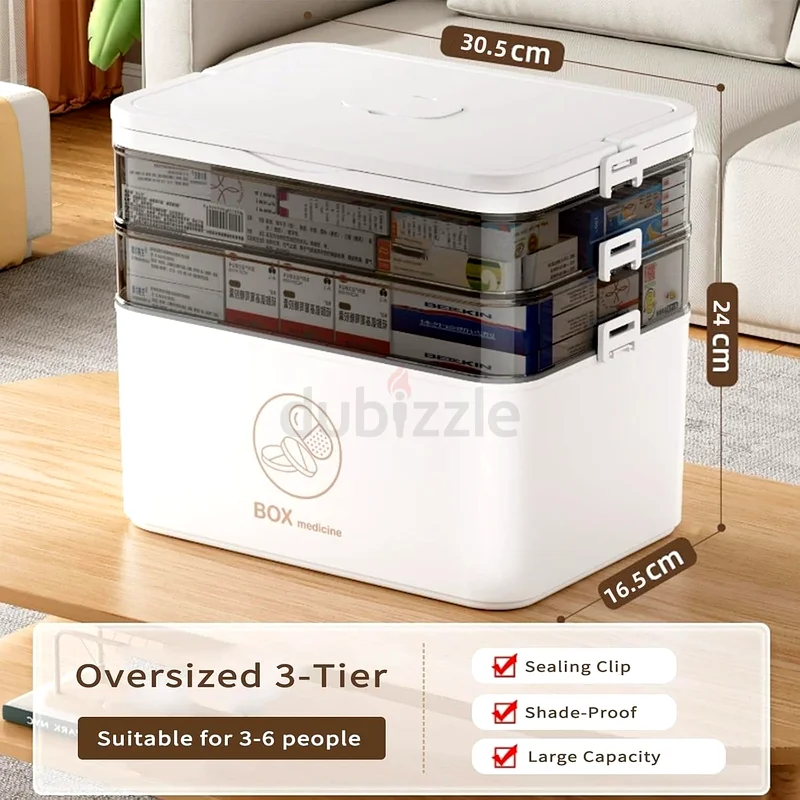 2041 - ORCHID M® 3-Tier Large Medicine Storage Box, Family Travel Emergency First Aid Kit63184724802689113