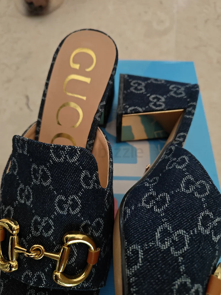 Gucci Denim Heeled Mules - Elevate Your Style!63240135567491112