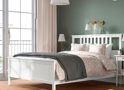 IKEA HEMNES Bed frame, white stain/Luröy, 180x200 cm