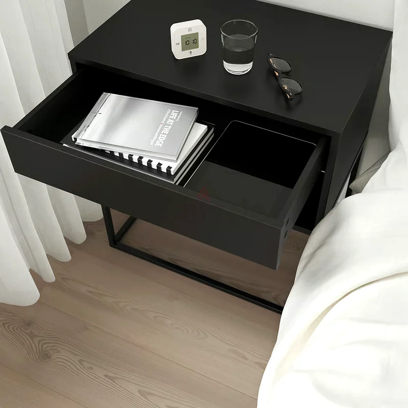Sleek Black Modern Nightstand - Perfect for Any Room!63186755600130112