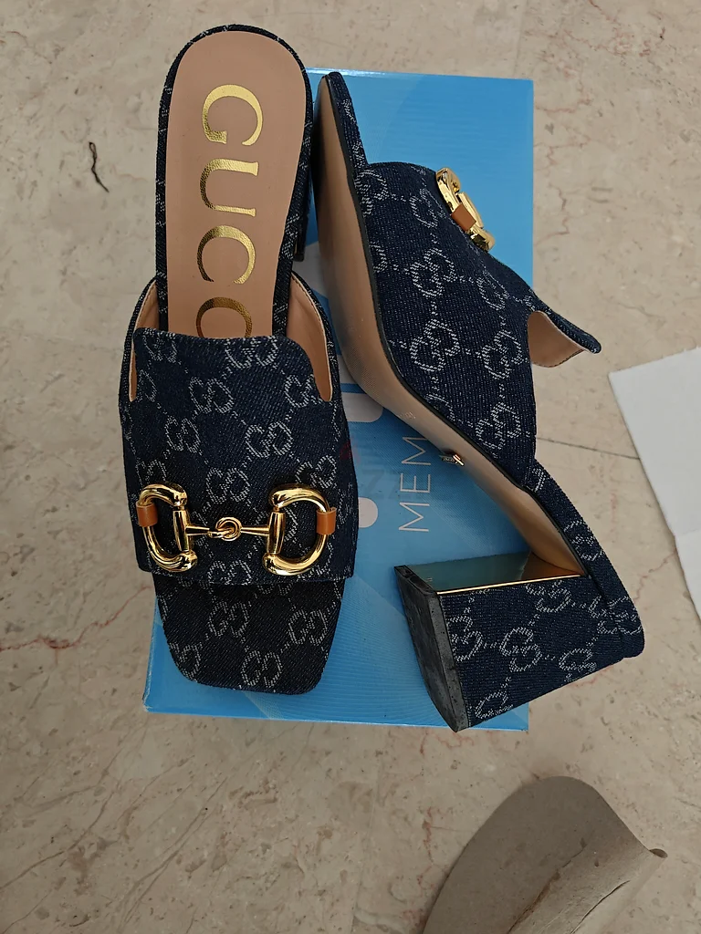 Gucci Denim Heeled Mules - Elevate Your Style!63240135567491114