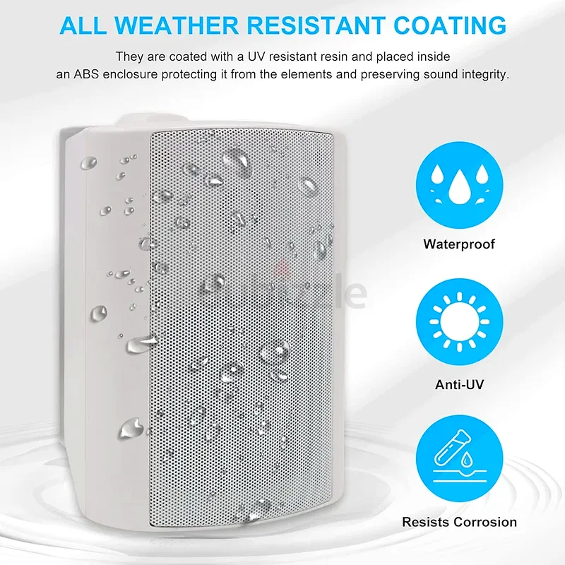 Herdio Indoor Outdoor Speakers Waterproof Wired 200 Watt with Powerful Bass,Wall Mount Speakers63261277986690114