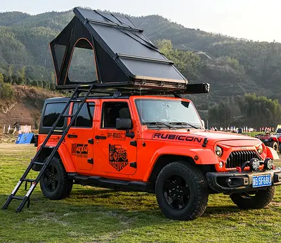 Outdoor Camping Waterproof 4 People SUV Aluminium Alloy Rooftop Tent Triangle Hard Shell Top Roof Te