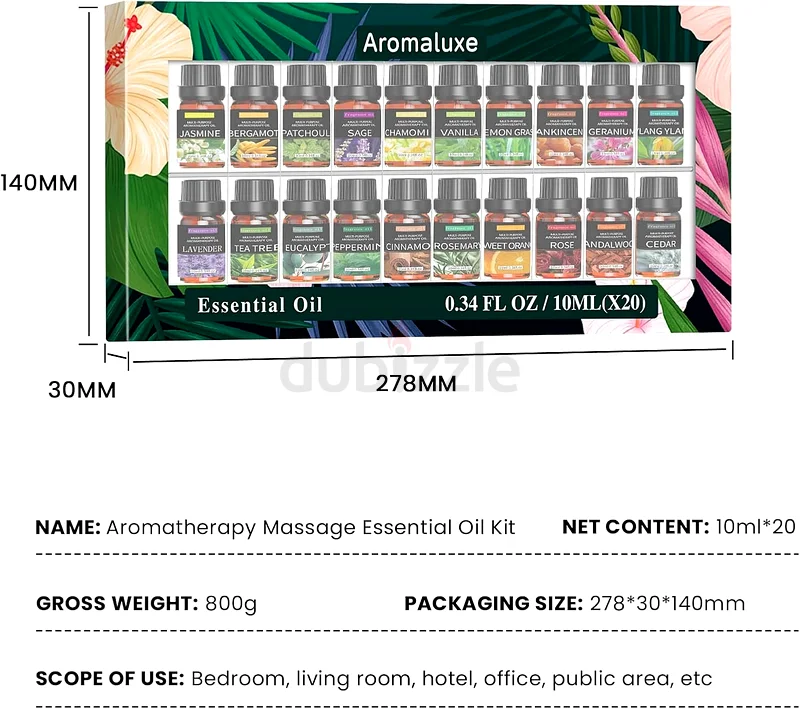 2222 - PEDOOD Essential Oil Set - 100% Natural Essential Oils 20 x 10ML - Essential Oils Gift Set63189623775491112
