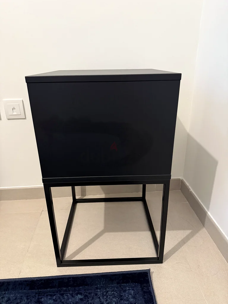 IKEA VIKHAMMER Sleek Black Nightstand for Modern Homes Set of 263186755626881112
