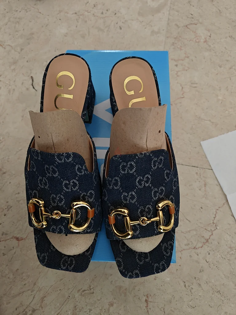 Gucci Denim Heeled Mules - Elevate Your Style!63240135567491113
