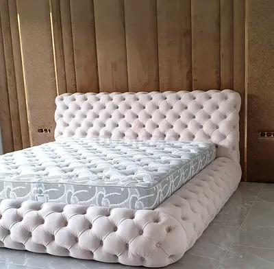 Elegant King-Size Upholstered Bed for Sale!