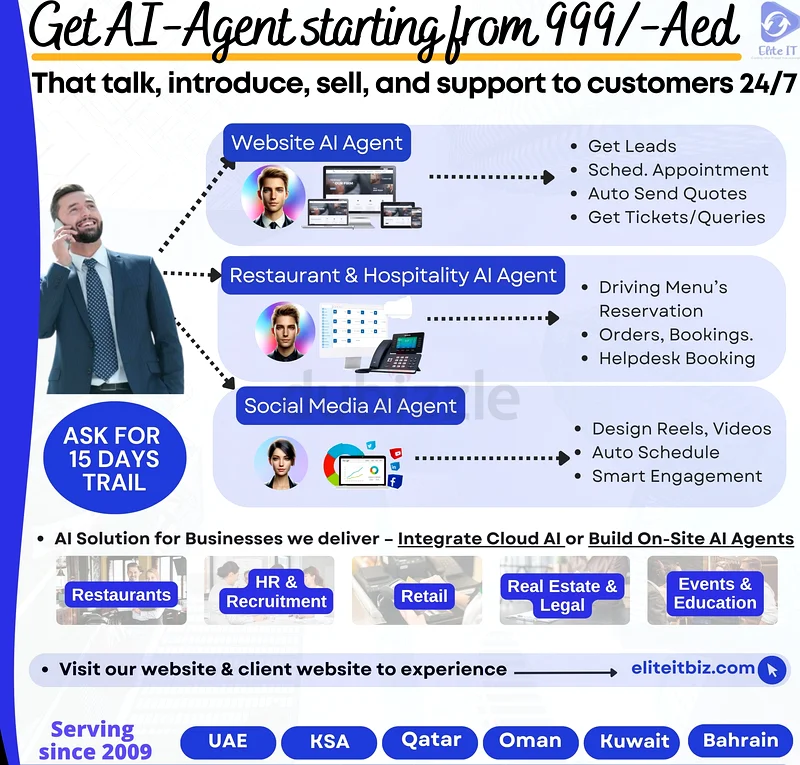 Get AI Agent for Website, Call Center, Digital Marketing- Starting from AED 999/-632183222624021118