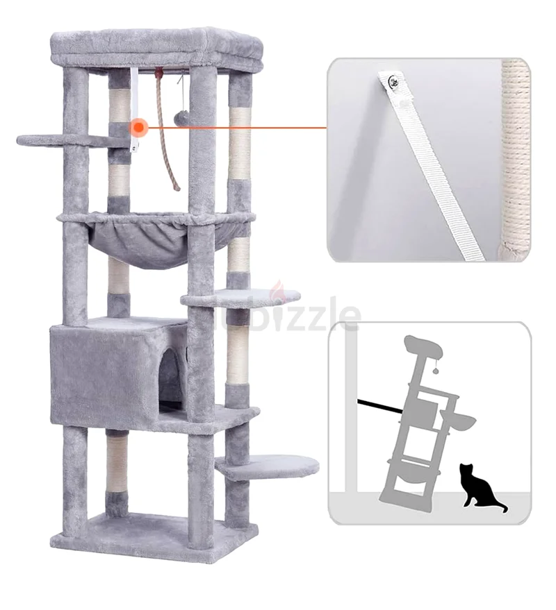 New cat tower light grey 153cm63238594365313111