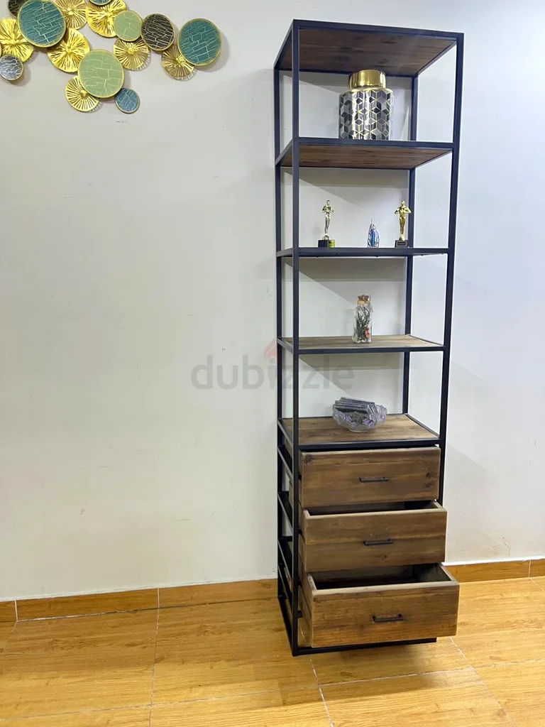 Organice Modern Reclaimed Wood and Metal Bookshelf63191108986114113