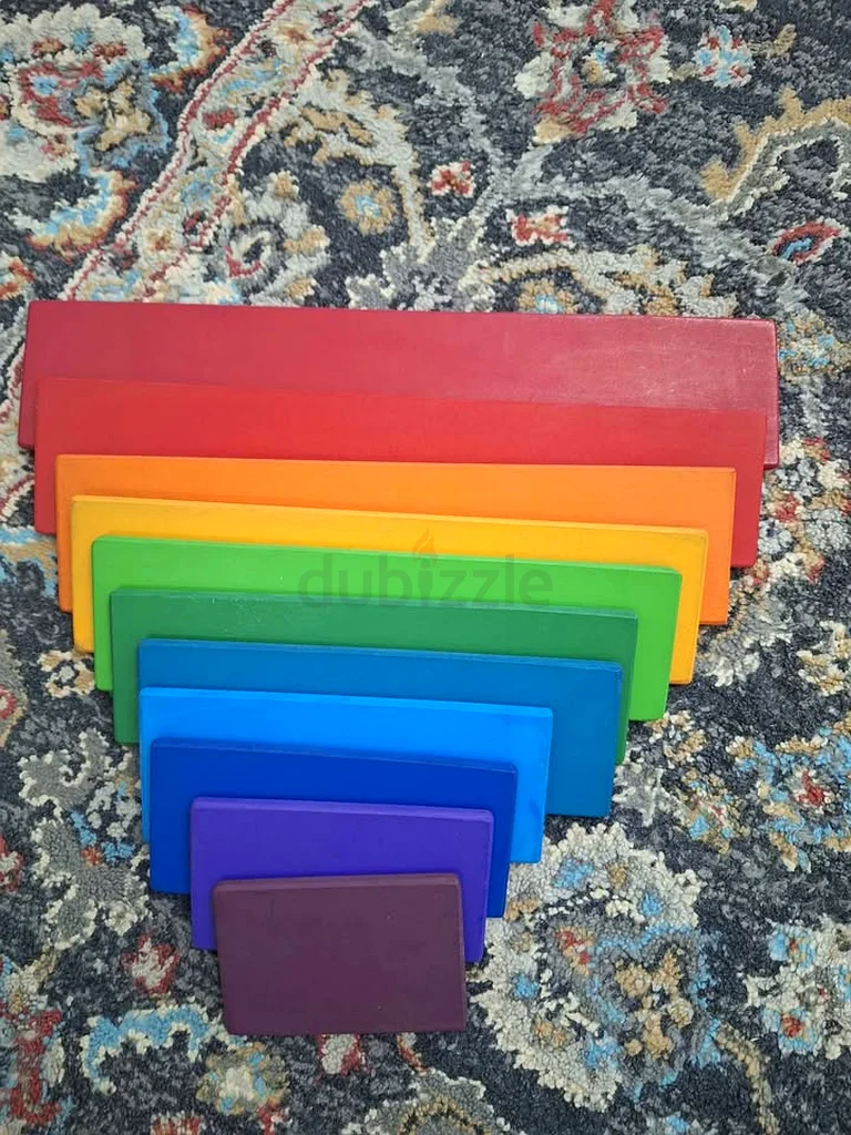 Wooden Rainbow Stacking Set - Arch, Semi circle, rectangular slab63229681710849111