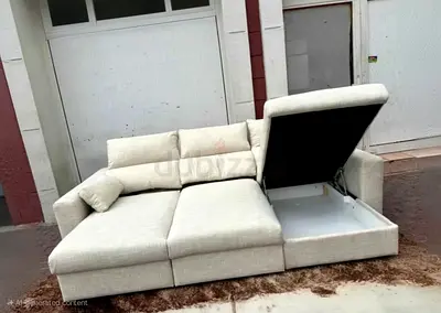 Excellent Condition IKEA Eskelstuna LShape Sofa bed with storage beige