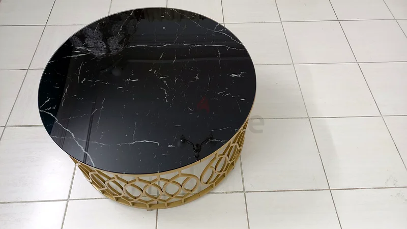 بان هوم - طاولة قهوة أنيقة بسطح من الرخام الأسود المذهل بتصميم راقٍ63216351225473111