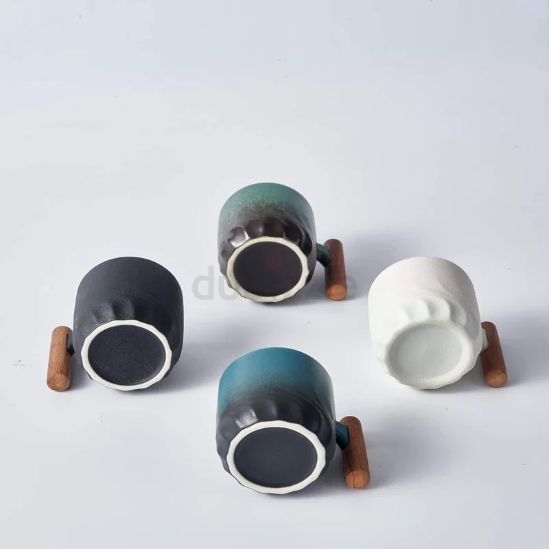 2279 - ORCHID M® Ceramic Espresso Cups with Wooden Handle, Espresso Shot Cups, Ceramic Tea Cups63184218740993114