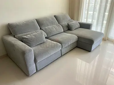Excellent condition IKEA Eskilstuna L Shape Sofa bed with storage light gray