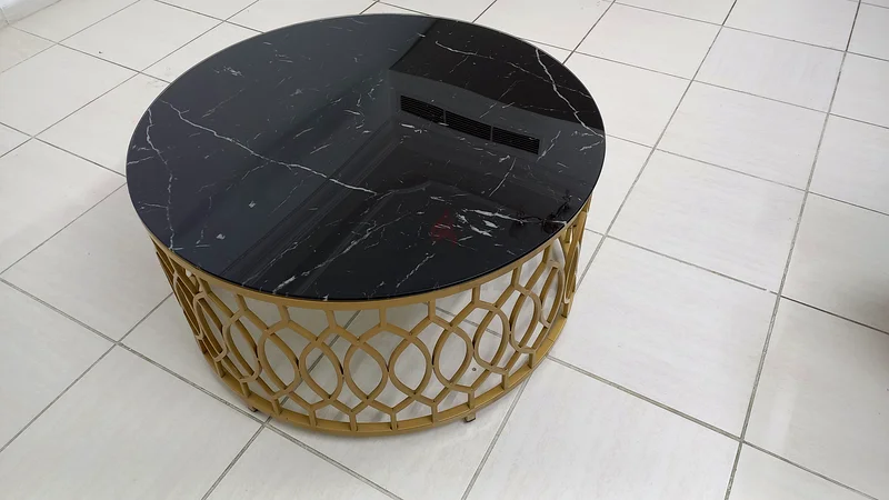 بان هوم - طاولة قهوة أنيقة بسطح من الرخام الأسود المذهل بتصميم راقٍ63216351225473112