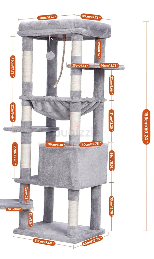 New cat tower light grey 153cm63238594365313112
