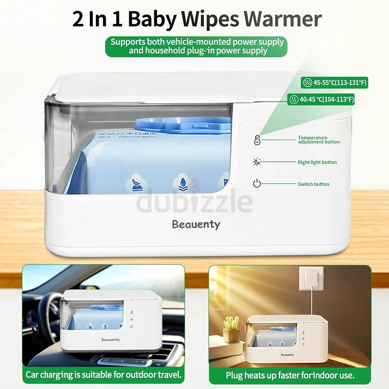 2283 - Beauty Baby Wipe Warmer for Car and Home Use – 2-Level Temperature Control, Silent63230185870721114