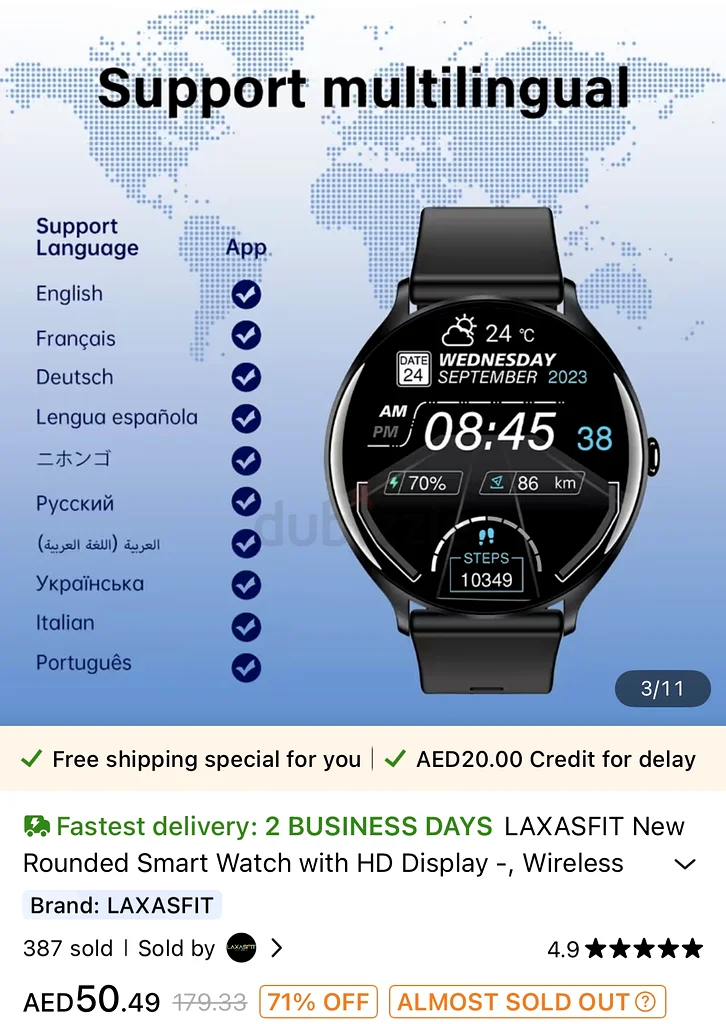 LaxasFit Smart watch used only once - 40aed63166176490754111