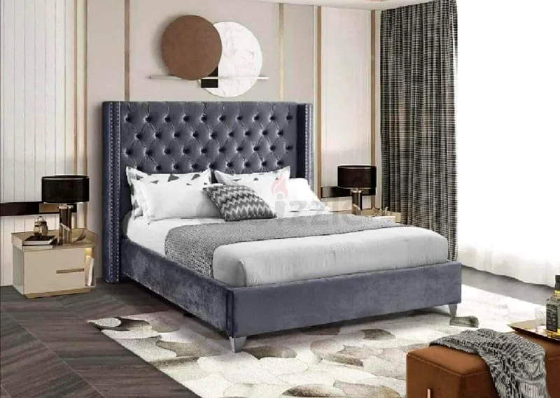 Luxurious Velvet Bed with Chic Design631265912628511118