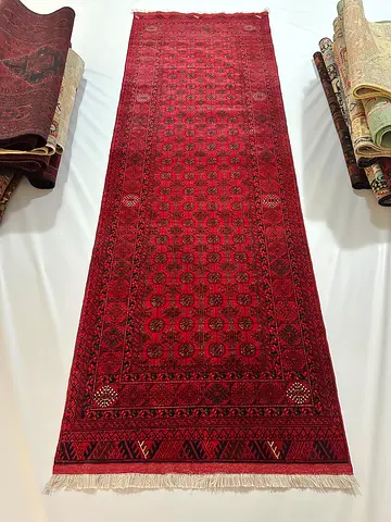 94 x 285 cm | New Stunning Handmade Beautiful Turkmen Belgic Runner Carpet