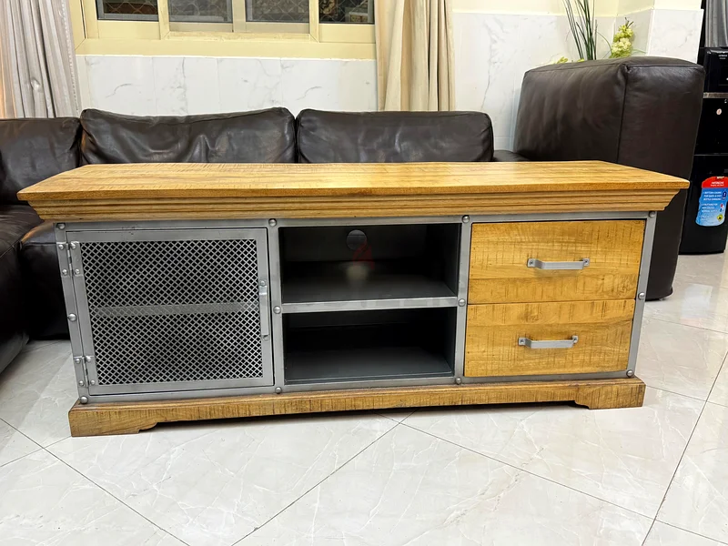 وحدة تلفاز خشبية من المانجو مع وحدة تخزين63180833387139114