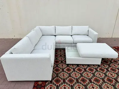 Vimle Ikea corner four seater sofa with footstool