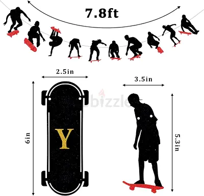 Skateboard Theme Happy Birthday Decoration