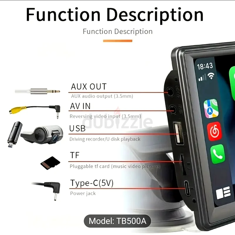 شاشة لمسية HD مقاس 7 بوصة، مشغل سيارة لاسلكي مع CarPlay وأندرويد أوتو، مشغل فيديو وموسيقى للسيارة مع كاميرا63259695266563113