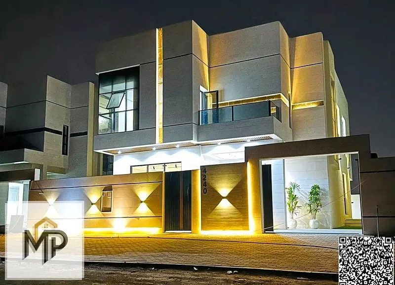 For sale, a modern villa, including registration fees, close to the mosque and services, with a seating area in the courtyard, with no down payment.63899448181250110