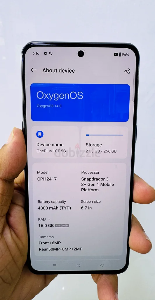 ONE PLUS 10T 5g  1Sim  16gb/256gb63180840047618113