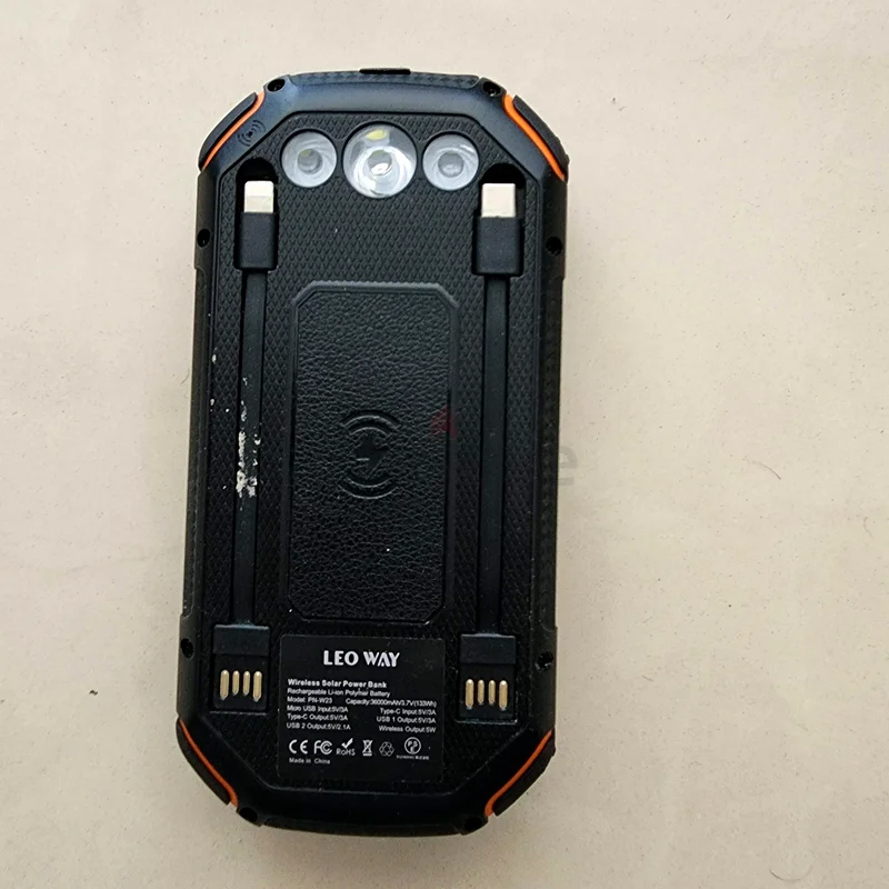 PN-WN23 Power Bank – 36,000mAh with Built-in Cables, Wireless Charging, Flashlight63259694559619111