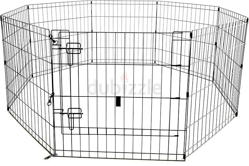 كلب معدني على شكل ثماني قابل للطي من allpetsolutions وحظيرة تمارين للحيوانات الأليفة، مع باب632336429527071125